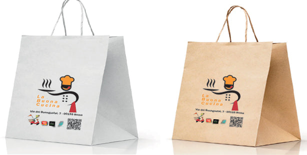 100 Shopper con cordino personalizzate riciclate