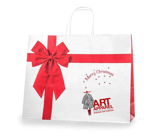 100 Shopper fiocco sviluppo orizzontale con cordino personalizzate