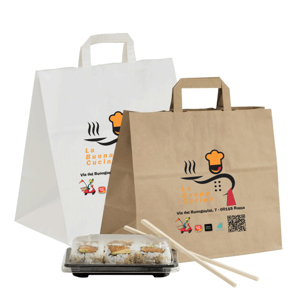 100 Shopper Food Fondo largo personalizzate
