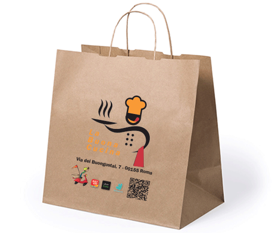 100 Shopper cordino take away personalizzate