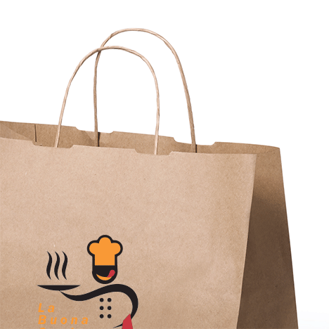 100 Shopper cordino small take away personalizzate
