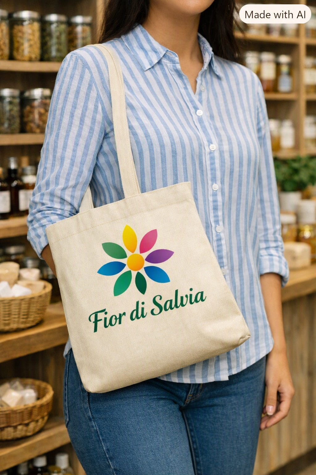 100 Shopper personalizzate in cotone riciclato