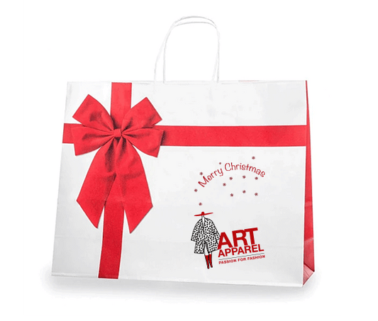 100 Shopper fiocco sviluppo orizzontale con cordino personalizzate