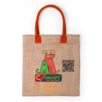Shopper Juta 38x41 cm manici colorati