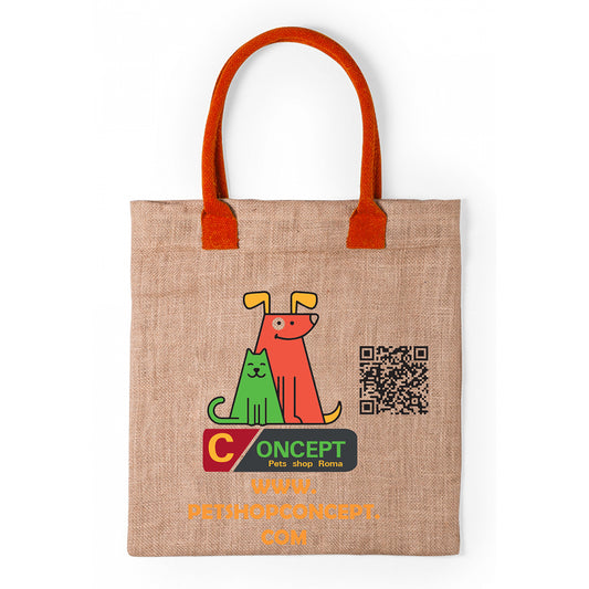 Shopper Juta 38x41 cm manici colorati