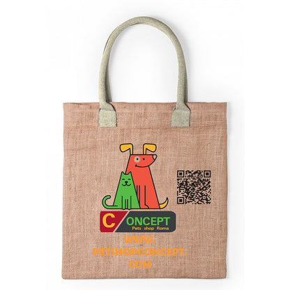 Shopper Juta 38x41 cm manici colorati