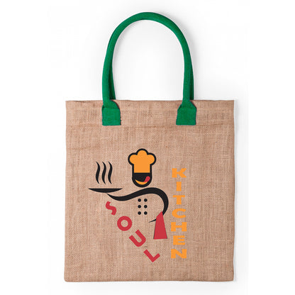 Shopper Juta 38x41 cm manici colorati