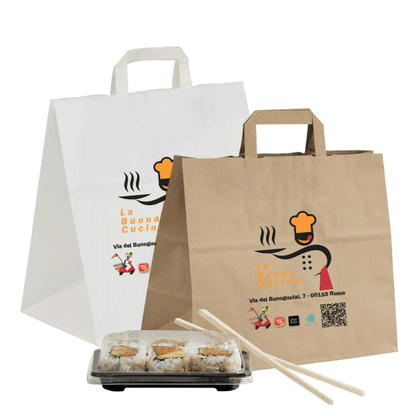 100 Shopper Food Fondo largo personalizzate