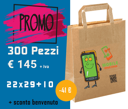 300 Shopper manico piatto 22x29+10