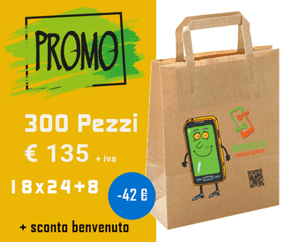 300 Shopper manico piatto 18x24+8