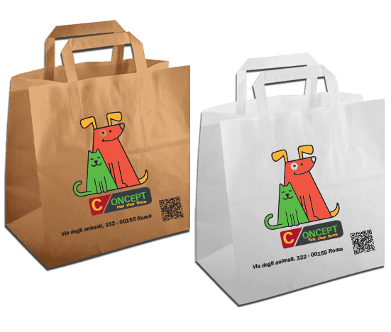 100 Shopper Food Fondo largo personalizzate