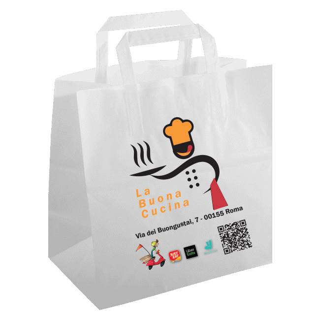 100 Shopper Food Fondo largo personalizzate