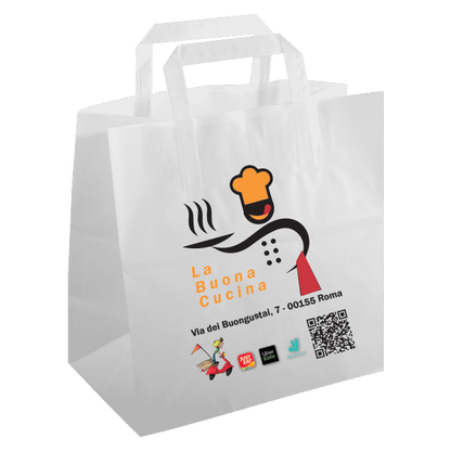 100 Shopper Food Fondo largo personalizzate