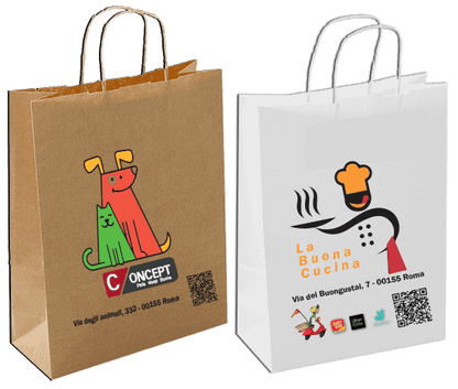 100 Shopper con cordino personalizzate riciclate
